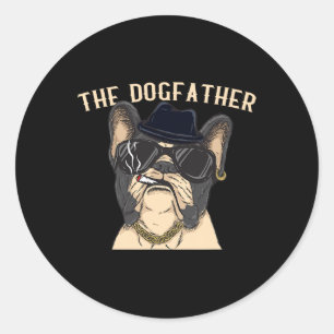 Dogvater - französischer Vater Mafia French Bulldo Runder Aufkleber