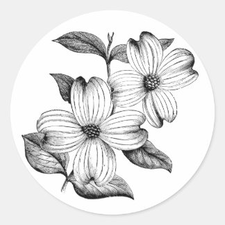 Dogwood-Aufkleber Runder Aufkleber