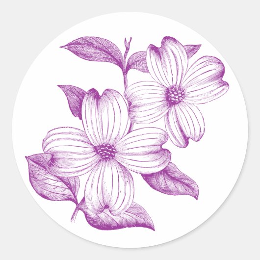 Dogwood-Aufkleber Runder Aufkleber (Vorderseite)