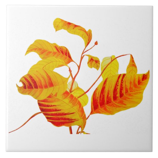 Dogwood-Blätter auf der Keramik Tile Fliese (Vorderseite)