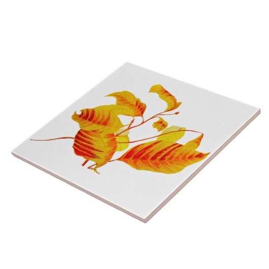 Dogwood-Blätter auf der Keramik Tile Fliese (Seite)