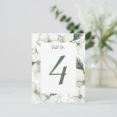 Dogwood Bloom Wedding Tischnummer Card (Stehend Vorderseite)
