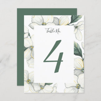 Dogwood Bloom Wedding Tischnummer Card