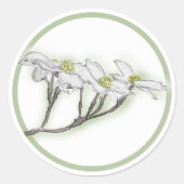 Dogwood Blooms Runder Aufkleber (Vorderseite)