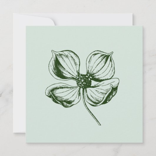 Dogwood Blossom Hochzeit Einladung (Vorderseite)