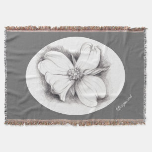 Dogwood Blossom in Charcoal Decke