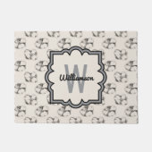 Dogwood Blossom Muster in Ecru Personalisiert Fußmatte (Vorderseite)