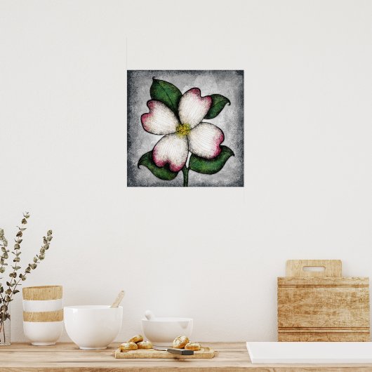 Dogwood Blossom Poster Mauer (Küche)