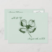 Dogwood Blossom Wedding Save the Date Postcard Ankündigungspostkarte (Vorne/Hinten)