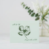Dogwood Blossom Wedding Save the Date Postcard Ankündigungspostkarte (Stehend Vorderseite)