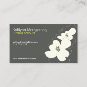 DOGWOOD BLOSSOME IVORY/GRAY VISITENKARTE