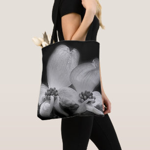 Dogwood blüht in Schwarz und Weiß Tasche