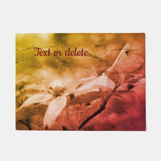 Dogwood-Blume Schwarz-Weiß Vintag Fußmatte (Vorderseite)