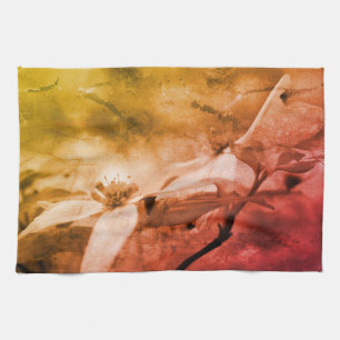 Dogwood-Blume Schwarz-Weiß Vintag Geschirrtuch