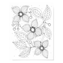 Dogwood Blumen Gem Coloring Page Art Poster
