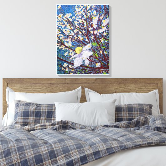 Dogwood-Blüten Leinwanddruck (Insitu (Schlafzimmer))