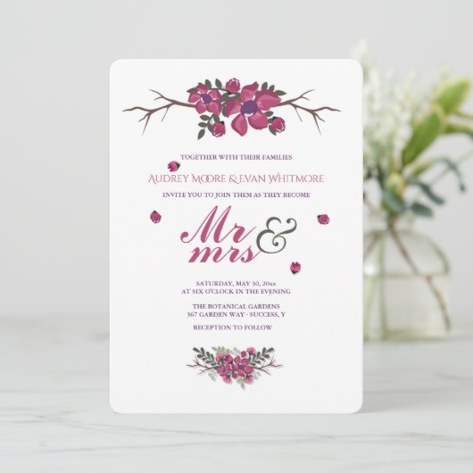 Dogwood-Einladung Einladung (Stehend Vorderseite)