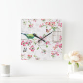 Dogwood Garden Quadratische Wanduhr (Zuhause)
