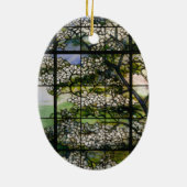 Dogwood-Glasfenster Keramik Ornament (Hinten)