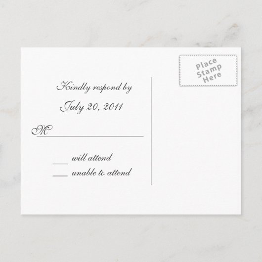 Dogwood/Hochzeitungs-Antwortkarte Einladungspostkarte (Rückseite)
