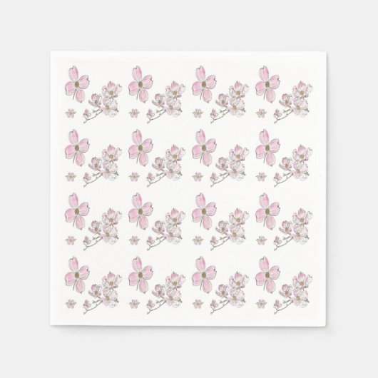Dogwood Muster Design auf Papier Napkins Serviette (Vorderseite)