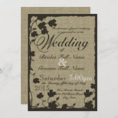 Dogwood-Silhouette über Burlap Einladung (Vorne/Hinten)