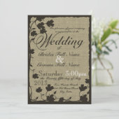 Dogwood-Silhouette über Burlap Einladung (Stehend Vorderseite)