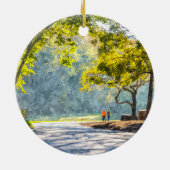 Dogwood Stroll Painterly Keramik Ornament (Hinten)