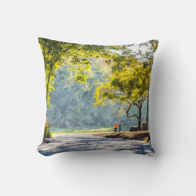 Dogwood Stroll Painterly Kissen (Vorderseite)
