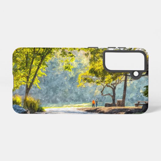 Dogwood Stroll Painterly Samsung Handy Case Samsung Galaxy Hülle (Rückseite (Horizontal))