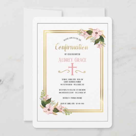 Dogwood Swag Religiöse Einladung (Vorderseite)