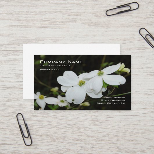 Dogwood Tree Blume Business Card Visitenkarte (Vorderseite/Rückseite Beispiel)