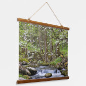 Dogwood Trees | Großer Smoky-Berg, Tennessee Wandteppich Mit Holzrahmen (Gewinkelt)