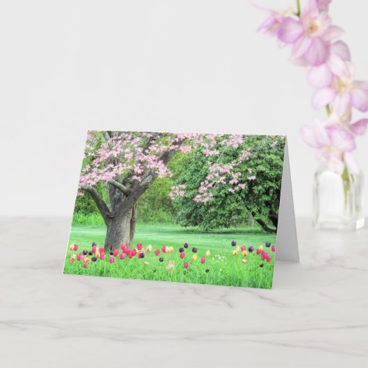 Dogwood und Tullips Karte (Orchidee)
