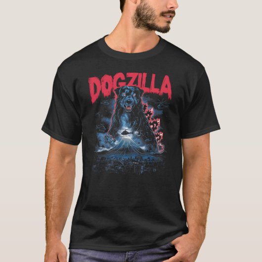 Dogzilla Funny Giant Australian Shepherd Dog graph T-Shirt (Vorderseite)