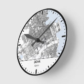 Doha Clock City Line Art Runde Wanduhr (Winkel)