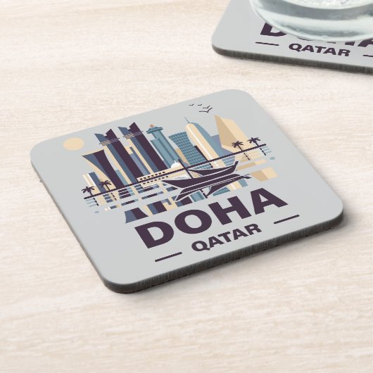 Doha-Halbinsel Katar Getränkeuntersetzer (Linke Seite)