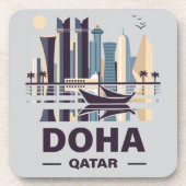 Doha-Halbinsel Katar Getränkeuntersetzer (Vorderseite)