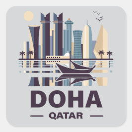Doha-Halbinsel Katar Quadratischer Aufkleber