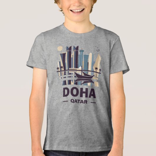 Doha-Halbinsel Katar Tri-Blend Shirt (Vorderseite)