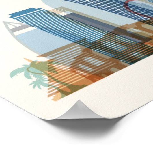 Doha, Katar | City Skyline Poster (Ecke)