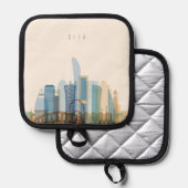 Doha, Katar | City Skyline Topflappen (Vorderseite/Rückseite)