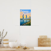 Doha Katar Illustration Reise Kunst Vintage Poster (Küche)