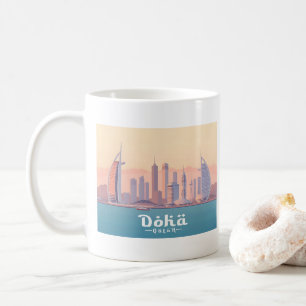 Doha-Katar-Pastellreise zum Arabischen Golf Kaffeetasse