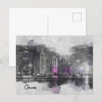 Doha, Katar - Postkarte für Aquarellfarben - Naher