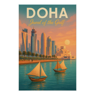 Doha, Katar Reise Poster