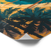 Doha Katar Skyline Illustration Reise Kunst Vintag Poster (Ecke)