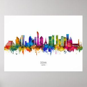 Doha Katar Skyline Poster