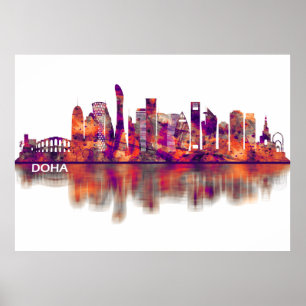 Doha Katar Skyline Poster