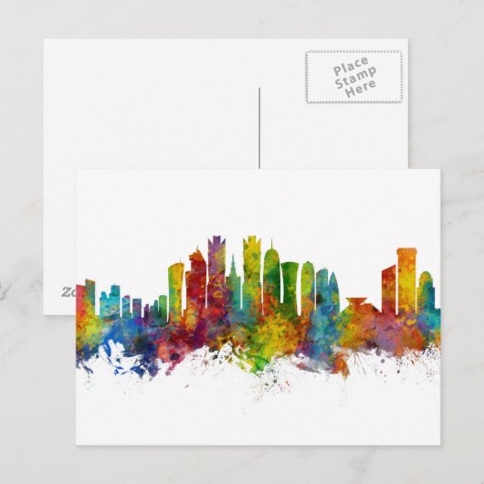 Doha Katar Skyline Postkarte (Vorne/Hinten)